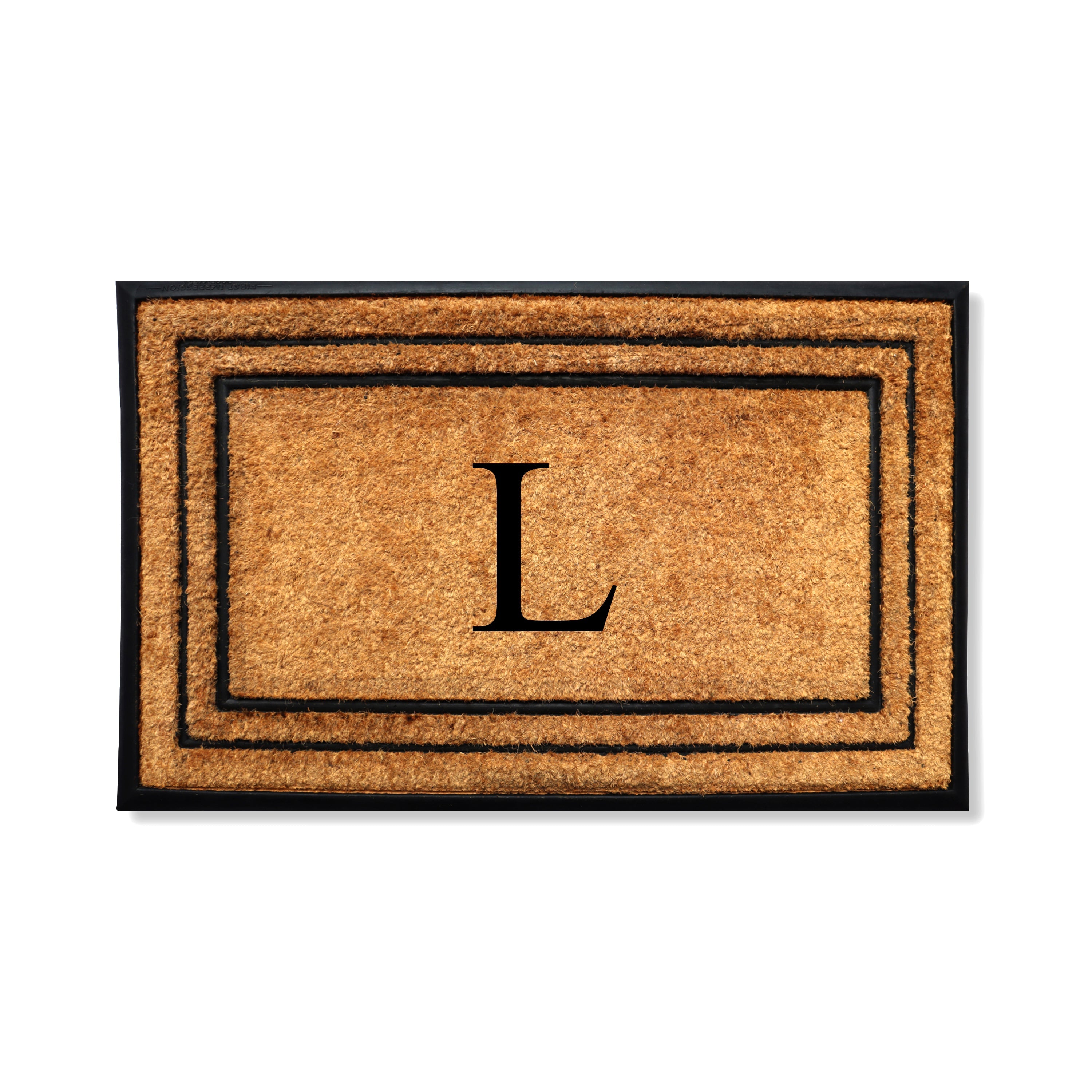 A1HC Personalized Monogram Coir Door Mat 24" x 39" Custom Front Door Entryway Mat with Rubber Border Non-Slip