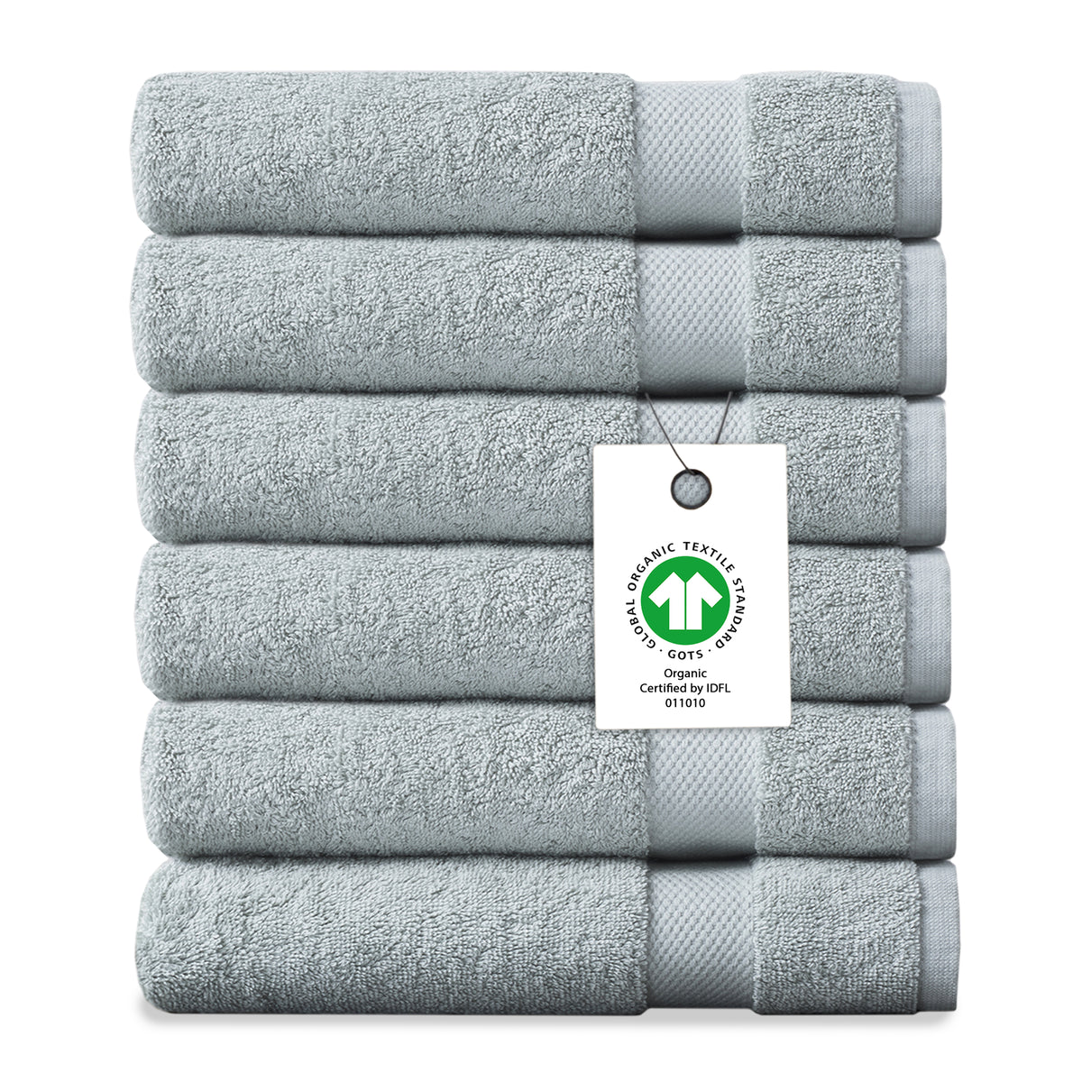 Delara 100% Organic Cotton Soft, Quick Dry & Ultra-Absorbent Wash Cloth (Pack of 6)