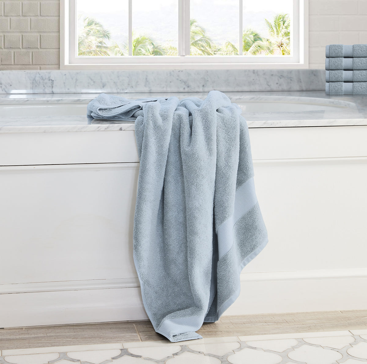 Delara Organic Cotton Luxuriously Plush Bath Sheet, GOTS & Oeko-TEX Certified, Soft, Quick Dry & Ultra-Absorbent 36"x70"