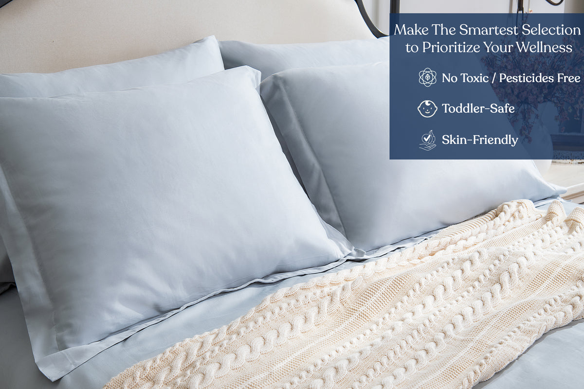 Delara GOTS Certified 100% Organic Cotton Euro Sham Pack of 2, 400 TC, Moisture-Wicking, Smooth & Breathable High-Quality Euro Sham