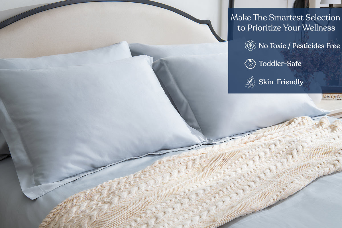Delara GOTS Certified 100% Organic Cotton Duvet Cover Set 400TC, Moisture-Wicking, Smooth & Breathable Duvet for Hot Sleepers