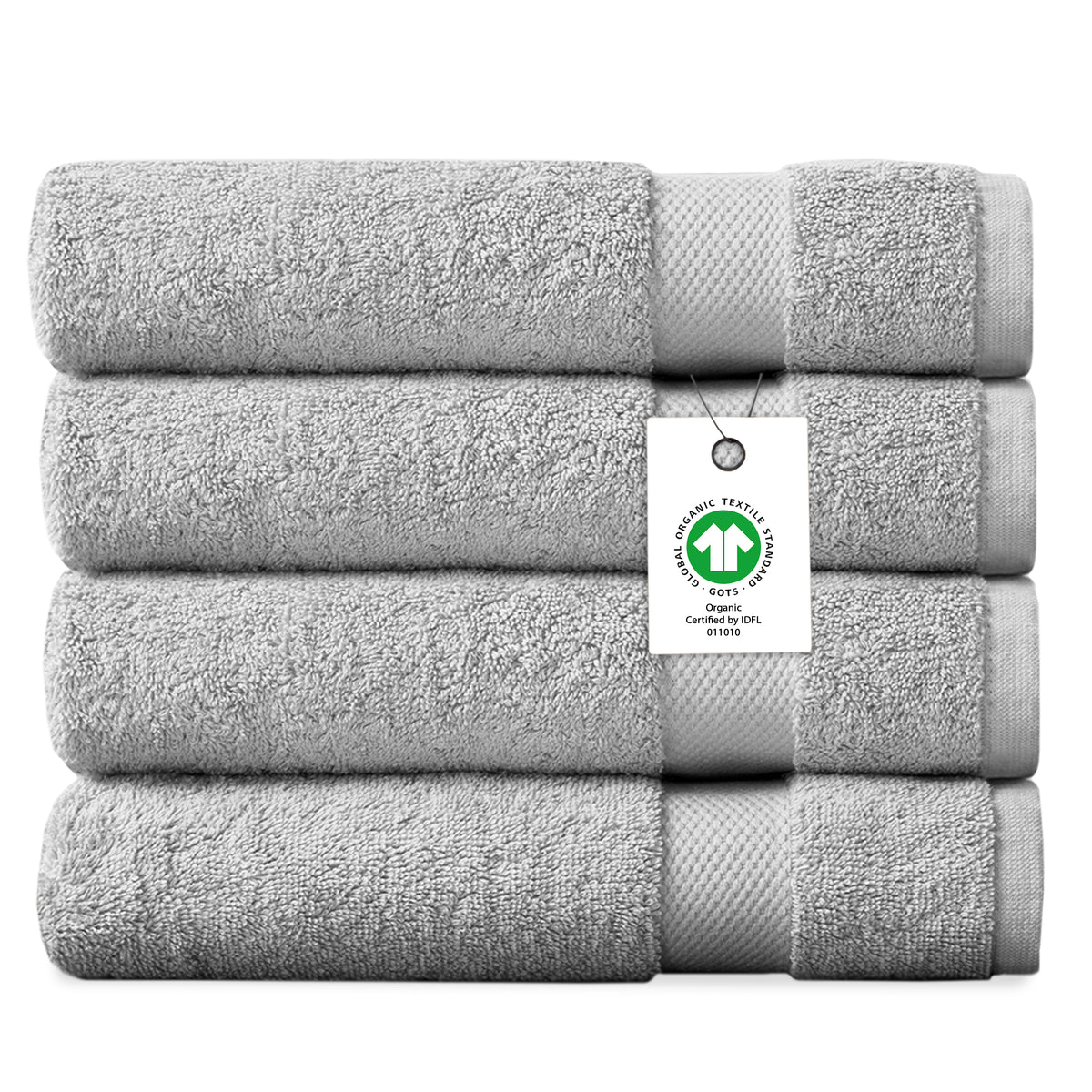 Delara 100% Organic Cotton Soft, Quick Dry & Ultra-Absorbent 30"x58", Bath Towels(Pack of 4)