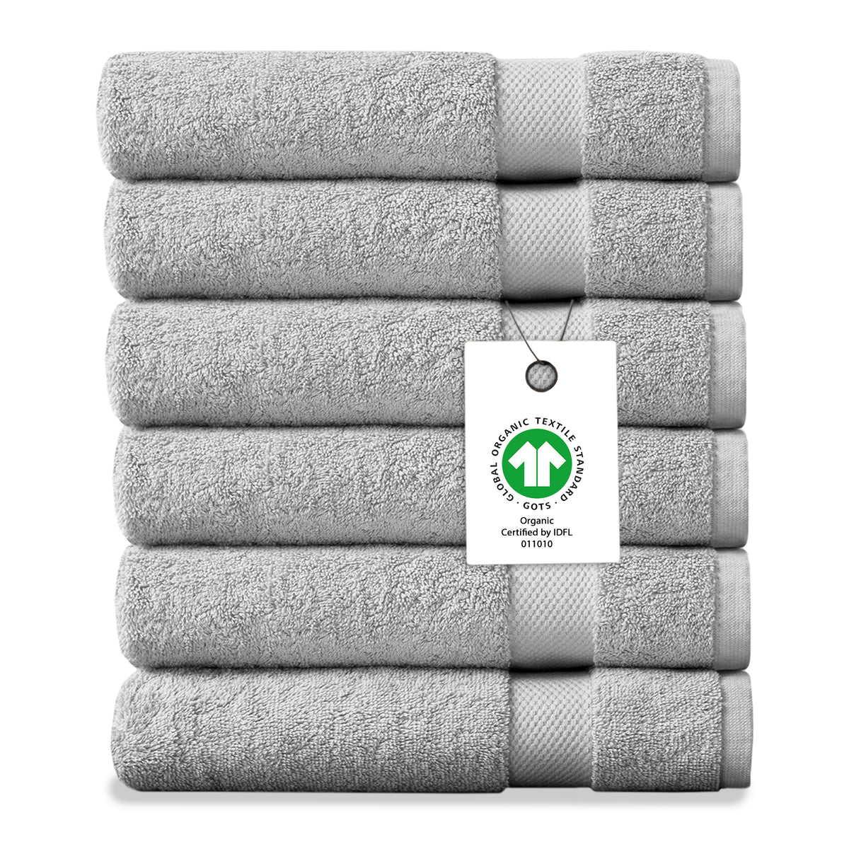 Delara 100% Organic Cotton Soft, Quick Dry & Ultra-Absorbent Wash Cloth (Pack of 6)