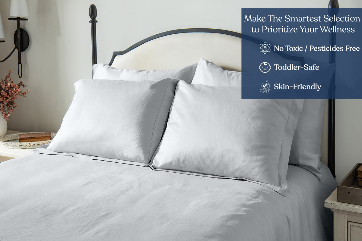 Delara GOTS Certified 100% Organic Cotton Euro Sham Pack of 2, 400 TC, Moisture-Wicking, Smooth & Breathable High-Quality Euro Sham