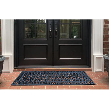 A1HC Large Outdoor Floor Door Mat, 24"X57", Natural Rubber Grill Drainable Design & Anti Fatigue Doormat