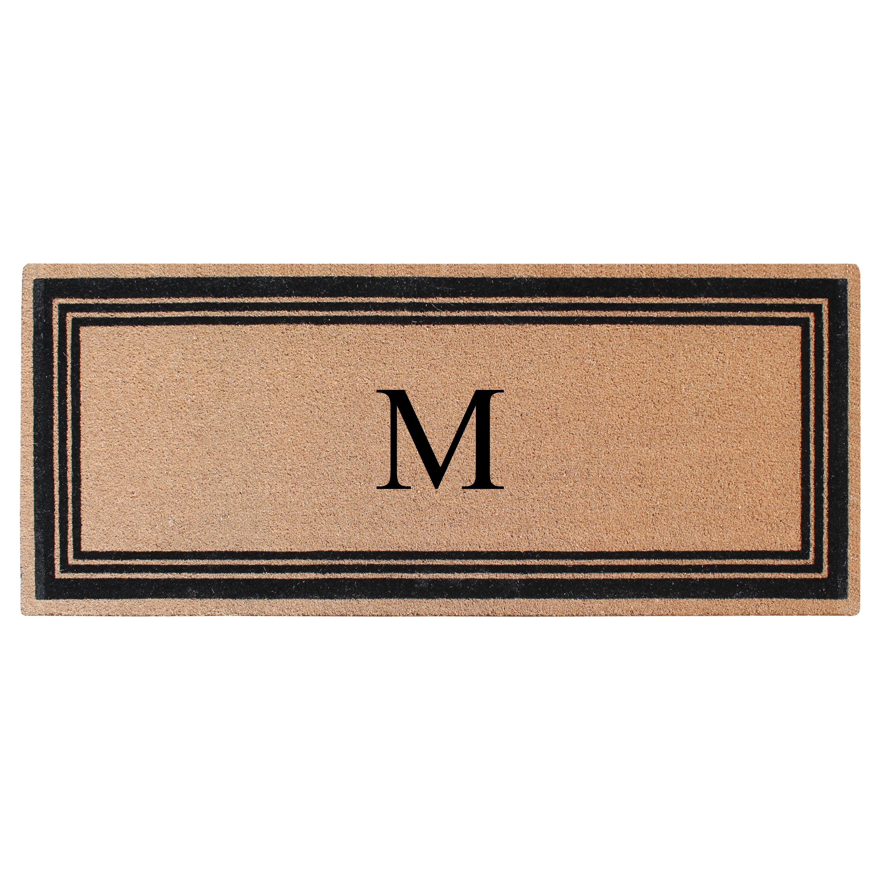 A1HC Personalized Monogrammed Coir Doormat – Classic Border Coco Fiber Outdoor Front Door Mat