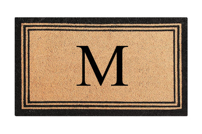 A1HC Personalized Monogram Coir Door Mat – Front Door Mat with Border Design, PVC Backing Outdoor Entryway Doormat