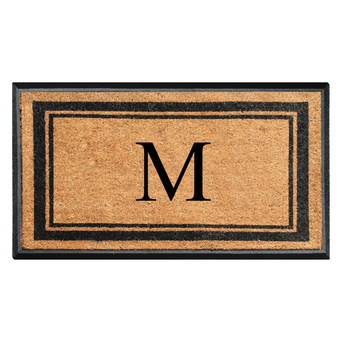 A1HC Personalized Monogram Rubber Coir Door Mat 30" x 48" – Custom Front Door Mat with Non-Slip Rubber Backing for Entryway, Porch & Patio