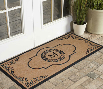 A1HC Natural Coir Durable Anti-Shed Treated Outdoor Entrance Monogrammed Doormat