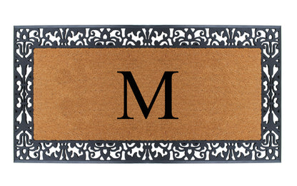 A1HC Natural Coir Monogrammed Outdoor Entrance Door Mat 30X60, Anti-Shed Treated Durable Doormat