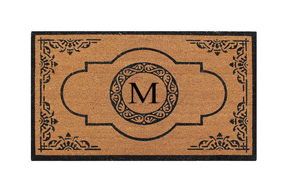 A1HC Natural Coir Durable Anti-Shed Treated Outdoor Entrance Monogrammed Doormat