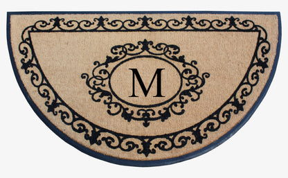 A1HC Natural Coir & Rubber Hand Flocked Large Monogrammed Thick Door Mat 36"x72" Entrance Doormats