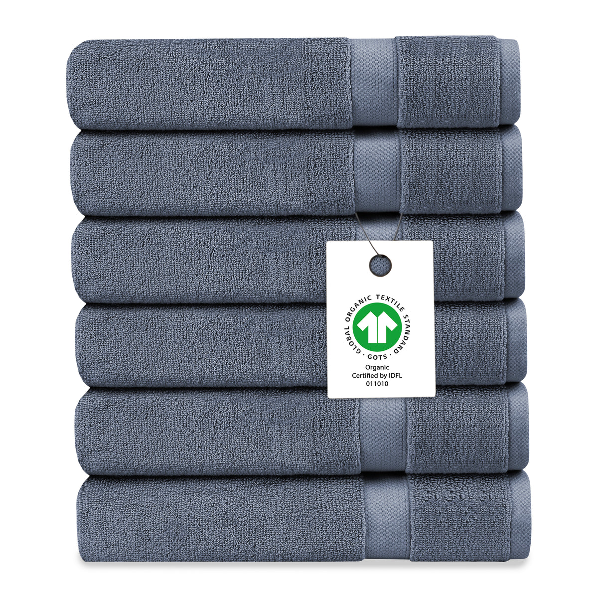 Delara 100% Organic Cotton Soft, Quick Dry & Ultra-Absorbent Wash Cloth (Pack of 6)