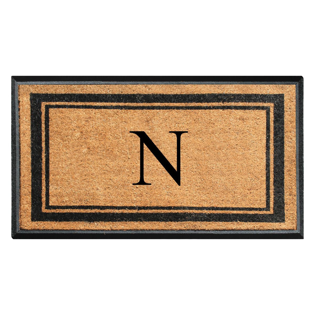 A1HC Personalized Monogram Rubber Coir Door Mat 30" x 48" – Custom Front Door Mat with Non-Slip Rubber Backing for Entryway, Porch & Patio