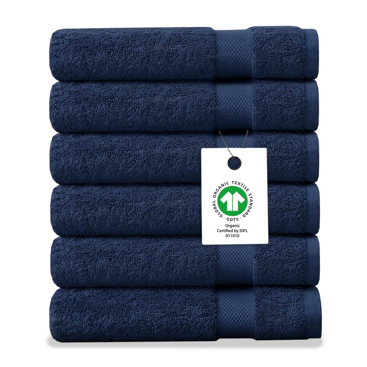 Delara 100% Organic Cotton Soft, Quick Dry & Ultra-Absorbent Wash Cloth (Pack of 6)