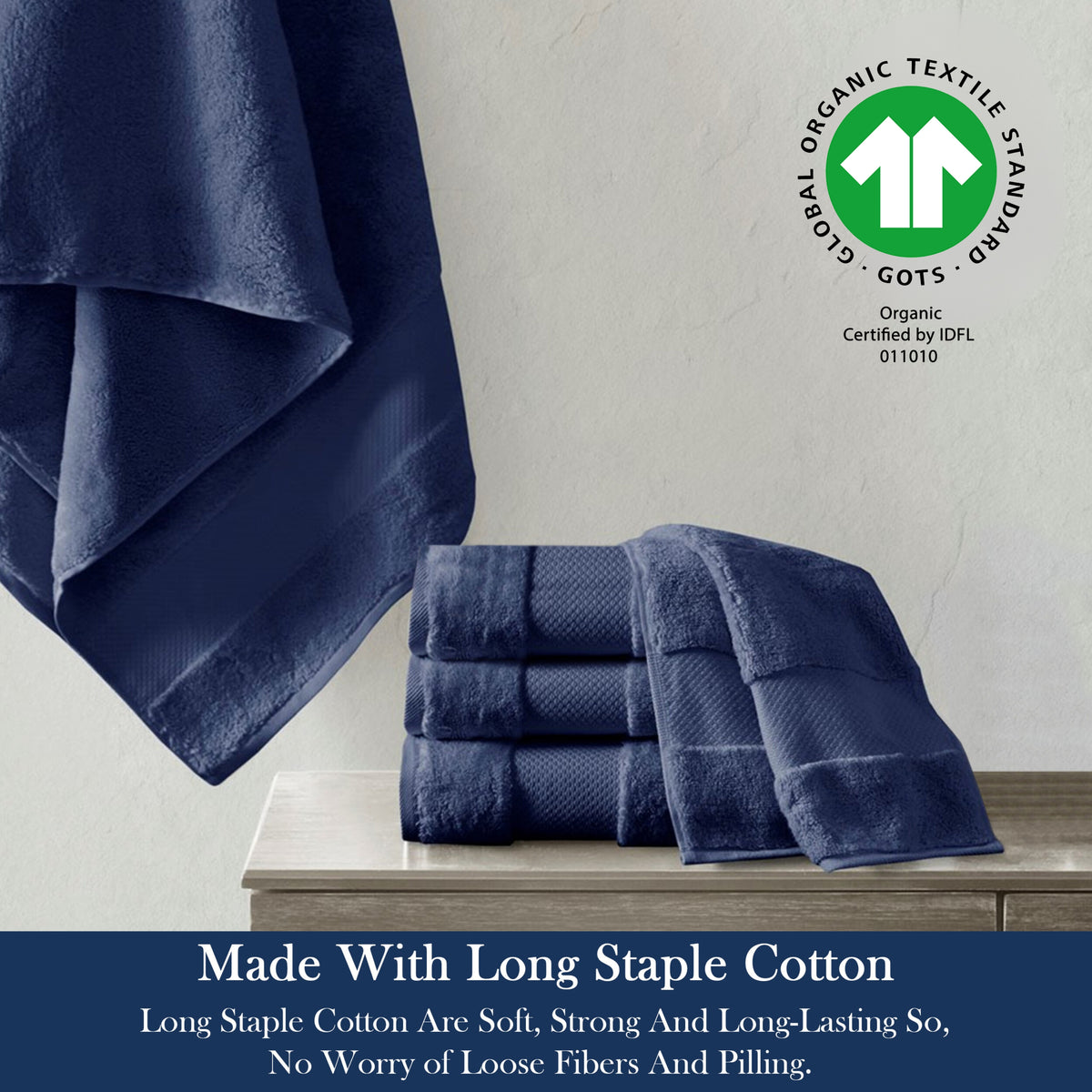 Delara 100% Organic Cotton Soft, Quick Dry & Ultra-Absorbent 30"x58", Bath Towels(Pack of 4)