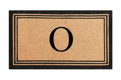 A1HC Personalized Monogram Coir Door Mat – Front Door Mat with Border Design, PVC Backing Outdoor Entryway Doormat