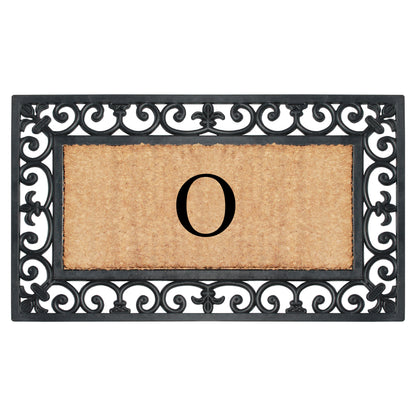 A1HC Natural Rubber & Coir 18x30, Monogrammed Doormat For Outdoor Entrance, Anti-Shed Treated Mat