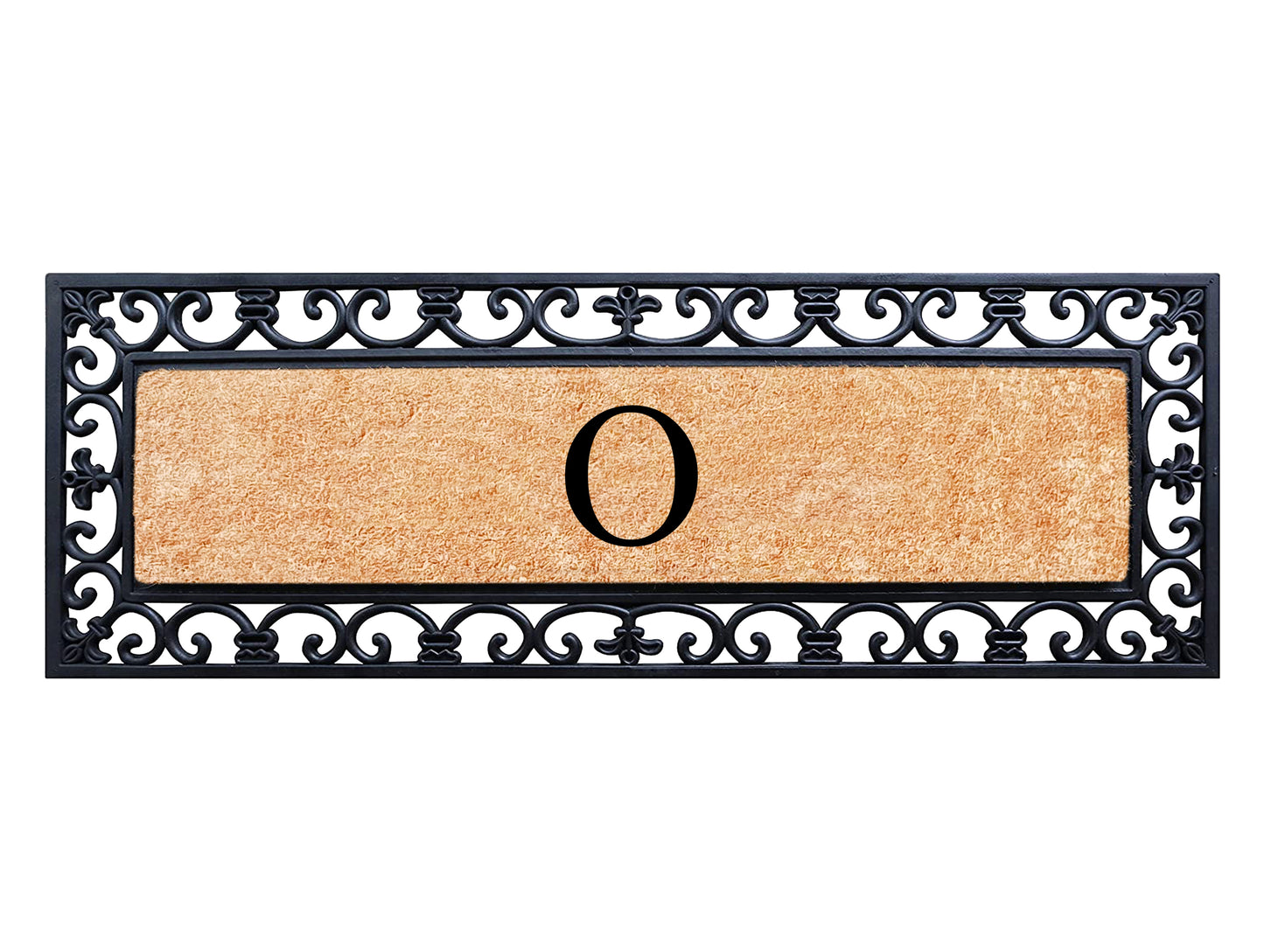 A1HC Rubber Coir Doormat For Outdoor Entrance, Anti-Shed Treated Front Door Mat 18x48, Monogrammed