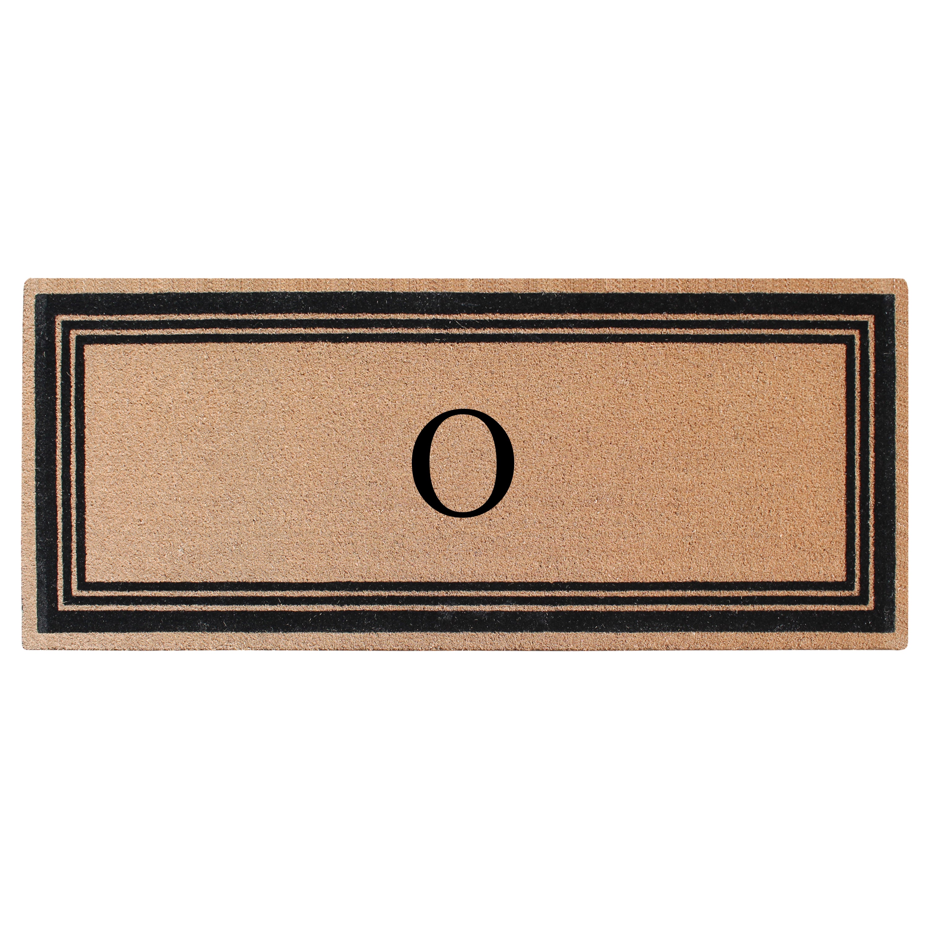 A1HC Personalized Monogrammed Coir Doormat – Classic Border Coco Fiber Outdoor Front Door Mat