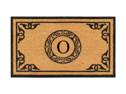 A1HC Natural Coir Door Mat 24x39, Anti-Shed Treated Durable Doormat for Outdoor Entrance Monogrammed