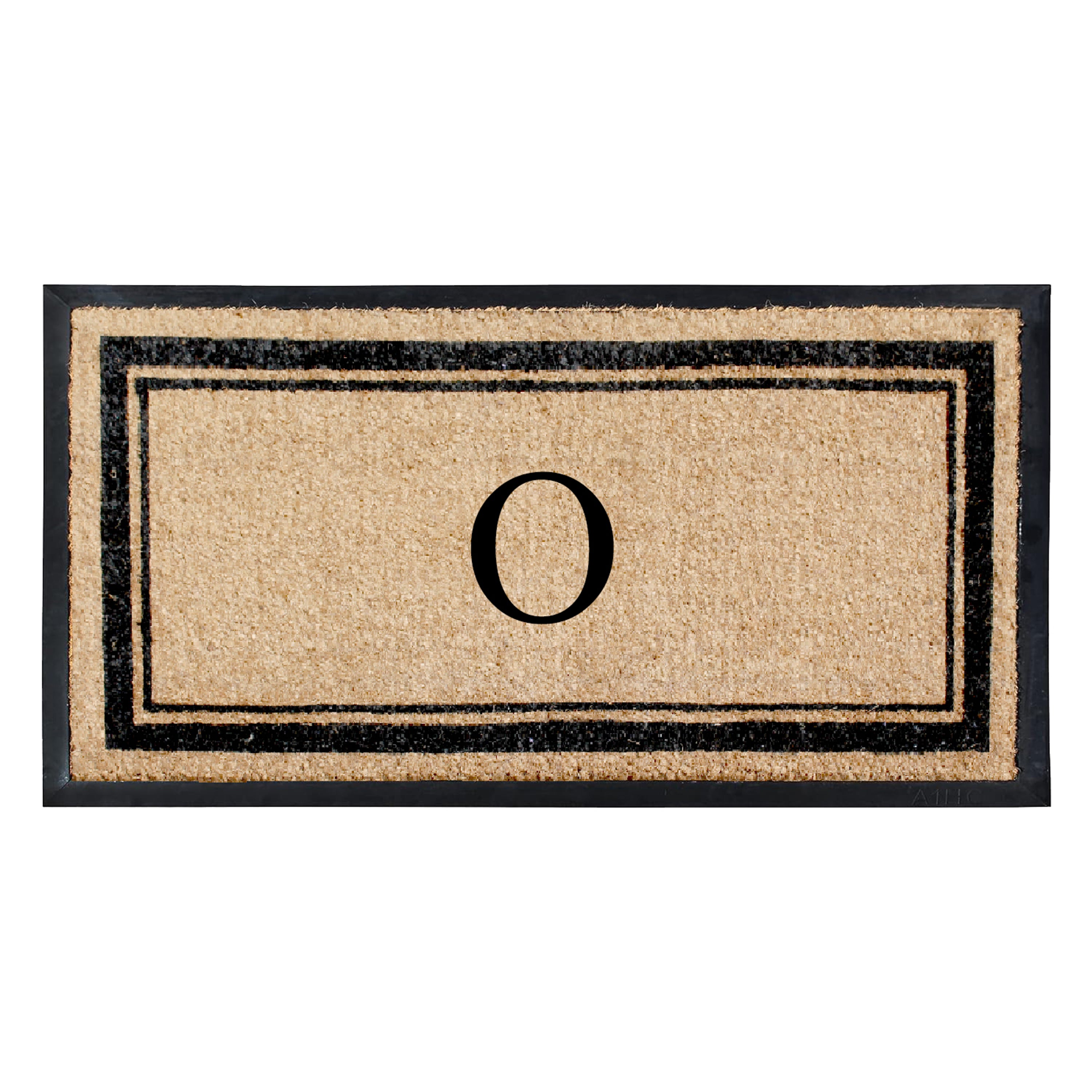 A1HC Luxury Monogrammed Natural Coir Doormat with Heavy-Duty Rubber Border
