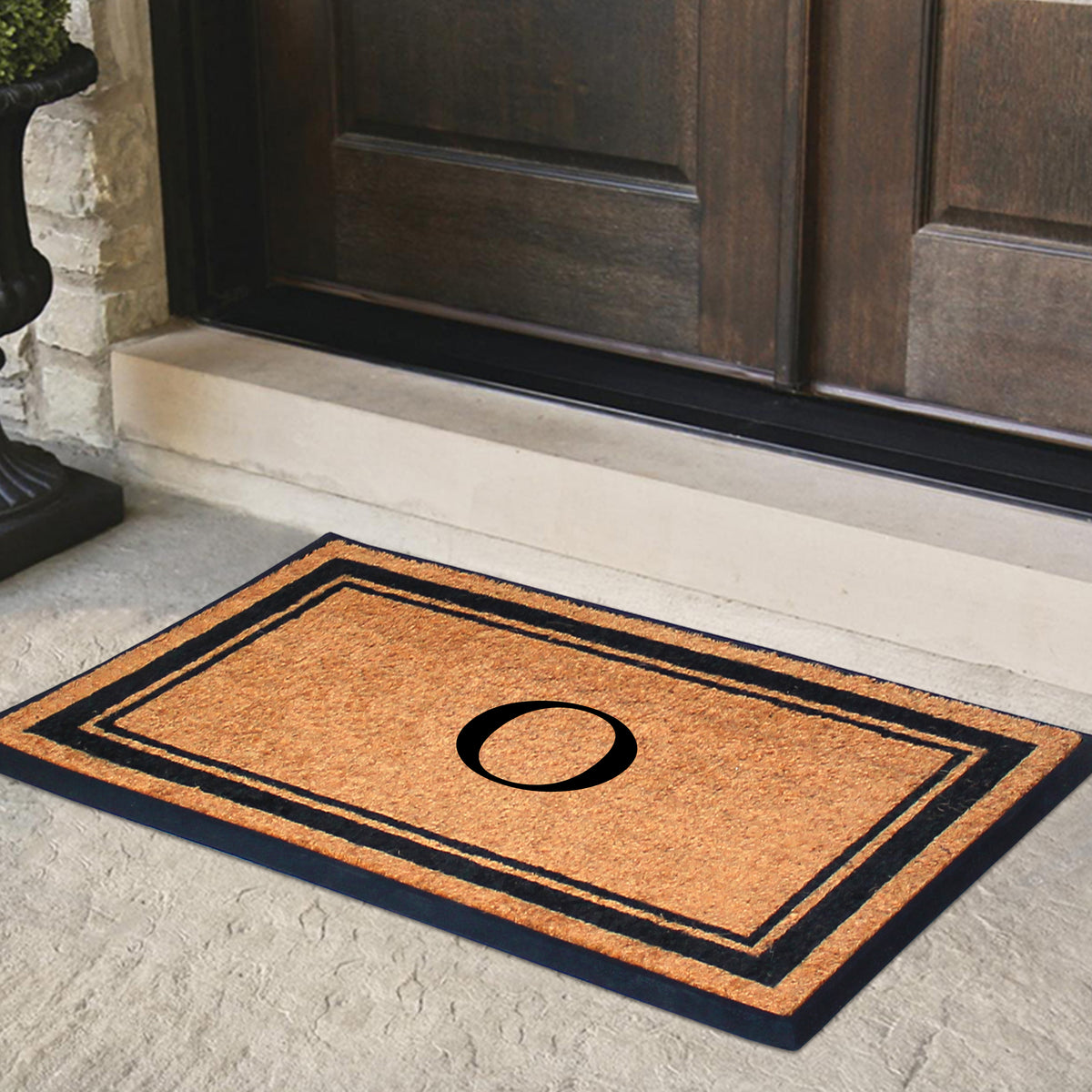 A1HC Personalized Monogram Rubber Coir Door Mat 30" x 48" – Custom Front Door Mat with Non-Slip Rubber Backing for Entryway, Porch & Patio