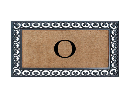 A1HC Natural Rubber & Coir 30x48, Monogrammed Doormat For Outdoor Entrance, Anti-Shed Treated Mat