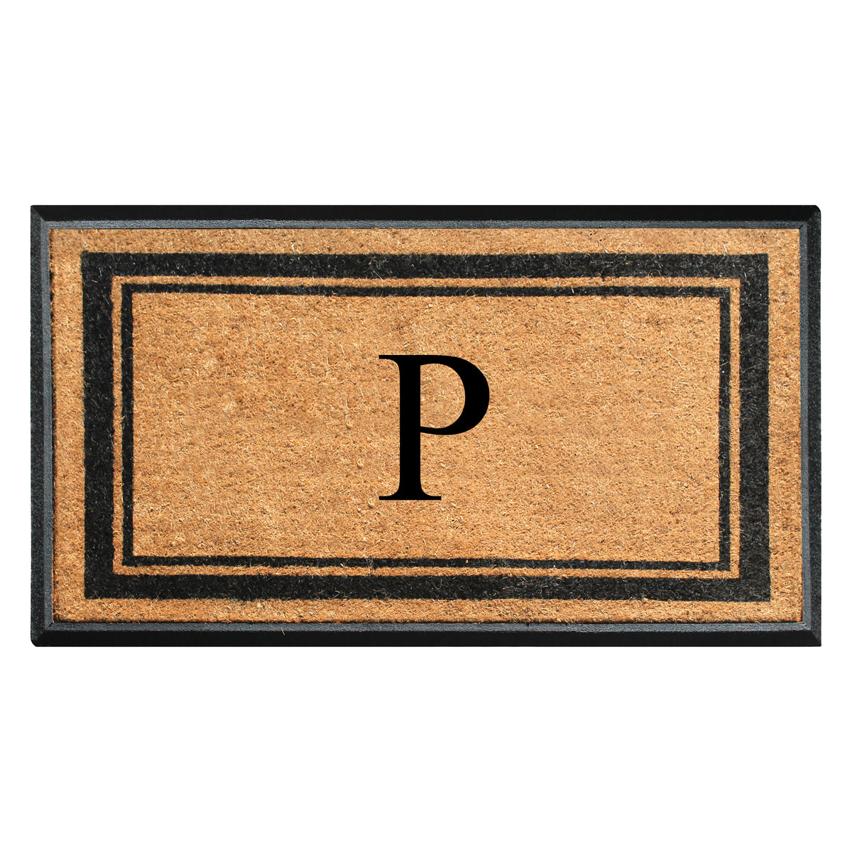 A1HC Personalized Monogram Rubber Coir Door Mat 30" x 48" – Custom Front Door Mat with Non-Slip Rubber Backing for Entryway, Porch & Patio