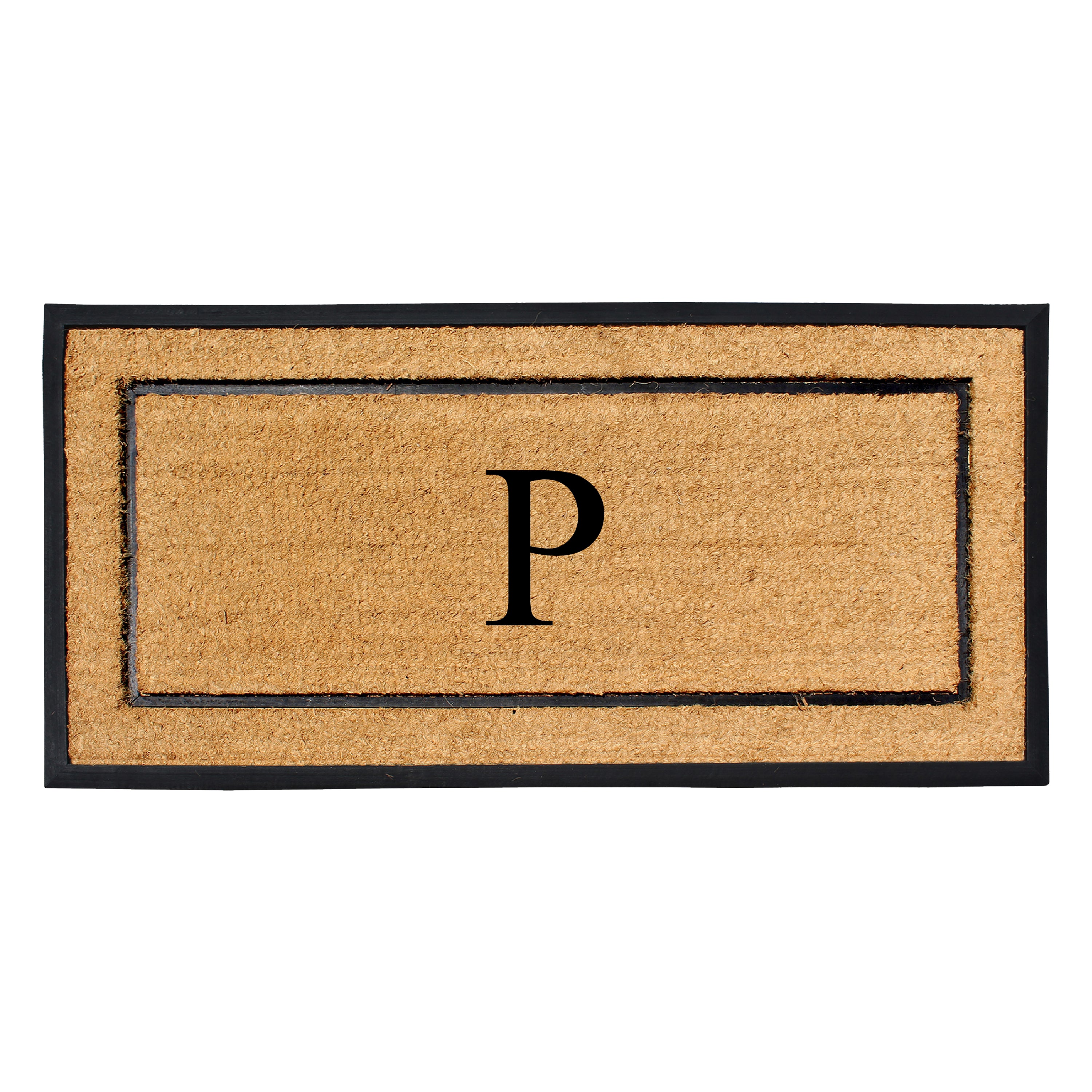 A1HC Personalized Door Mat 30" x 60" Custom Monogram Coir Doormat with Rubber Border, Non-Slip Outdoor Entry Mat