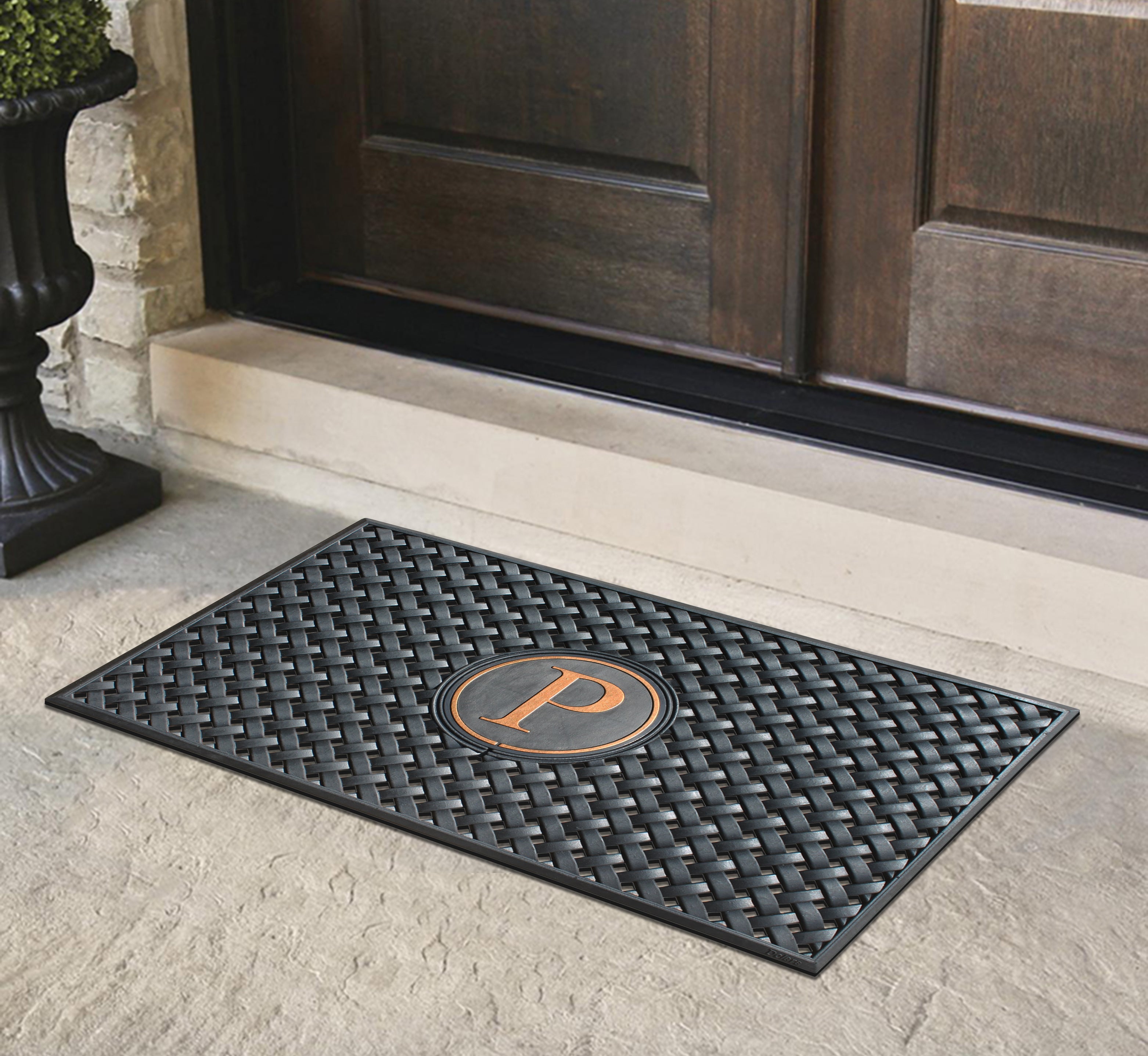 A1HC Large Monogrammed Rubber Doormat, 24" x 39" – Durable, All-Weather Entryway Mat for Indoor & Outdoor Use