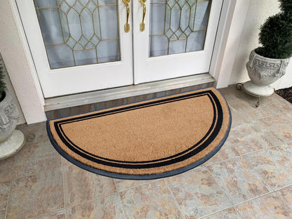 A1HC Natural Coir & Rubber Half Round Entrance Door Mat 36" x 72",Heavy Duty Thick Durable Doormats