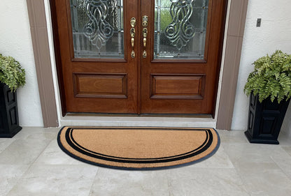 A1HC Natural Coir & Rubber Half Round Entrance Door Mat 36" x 72",Heavy Duty Thick Durable Doormats