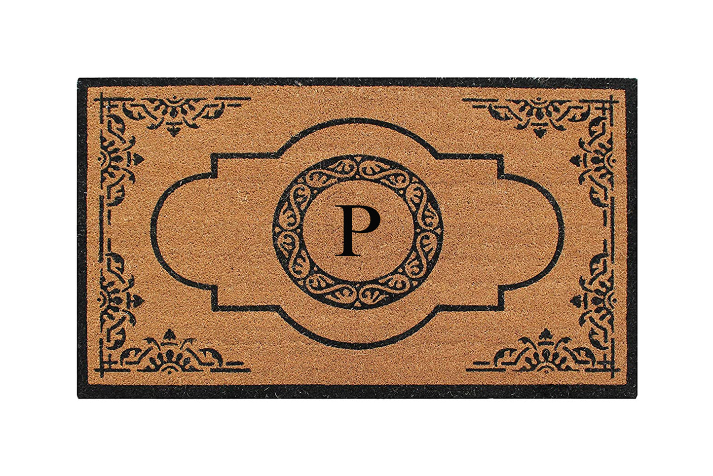 A1HC Natural Coir Durable Anti-Shed Treated Outdoor Entrance Monogrammed Doormat