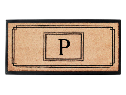 A1HC Natural Coir Monogrammed Heavy Duty Entrance Door Mat 24X48, Anti-Shed Treated Durable Doormat