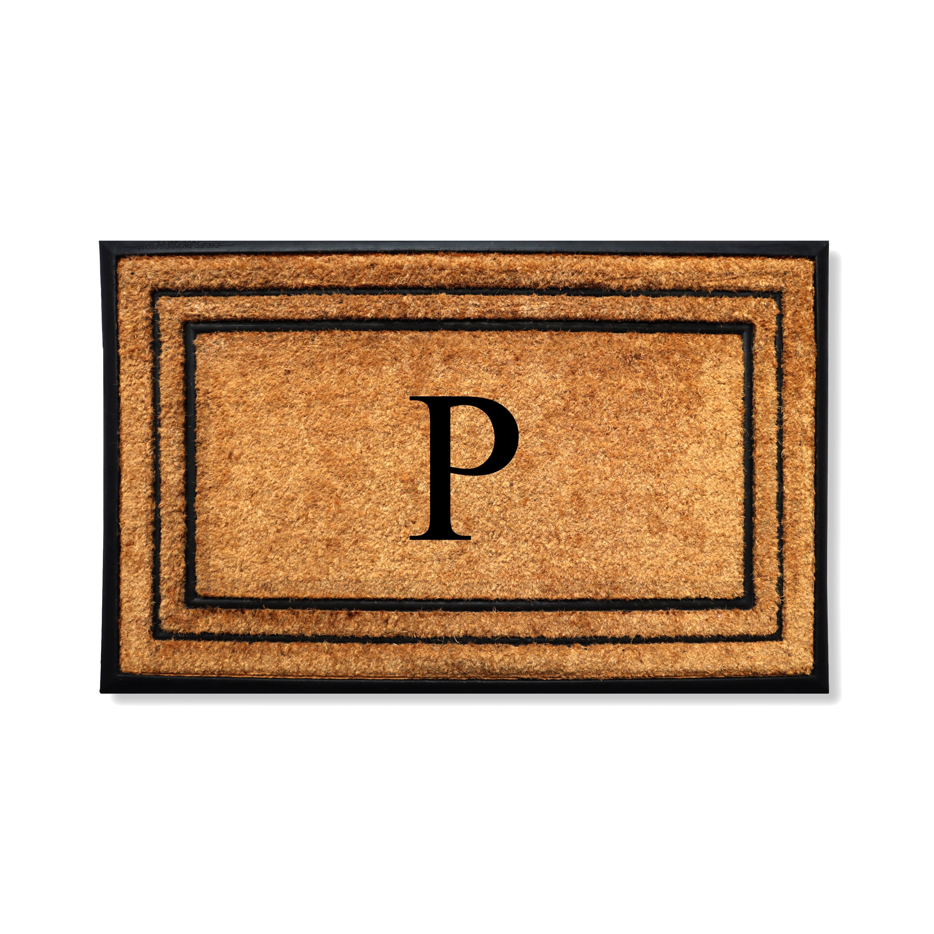 A1HC Personalized Monogram Coir Door Mat 30" x 60" Custom Front Door Entryway Mat with Rubber Border Non-Slip