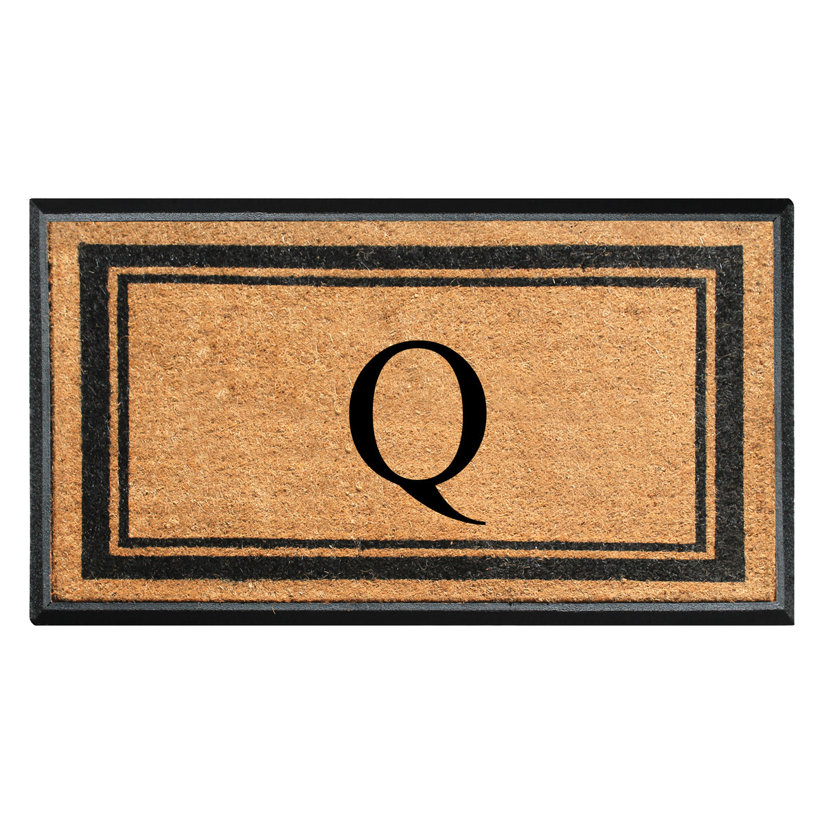 A1HC Personalized Monogram Rubber Coir Door Mat 30" x 48" – Custom Front Door Mat with Non-Slip Rubber Backing for Entryway, Porch & Patio