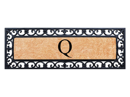 A1HC Rubber Coir Doormat For Outdoor Entrance, Anti-Shed Treated Front Door Mat 18x48, Monogrammed