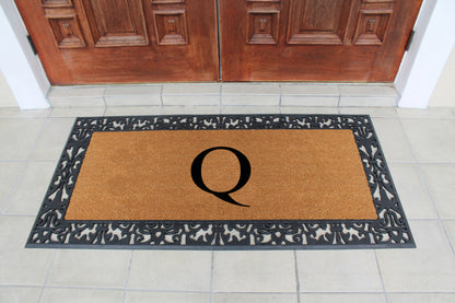 A1HC Natural Coir Monogrammed Outdoor Entrance Door Mat 30X60, Anti-Shed Treated Durable Doormat