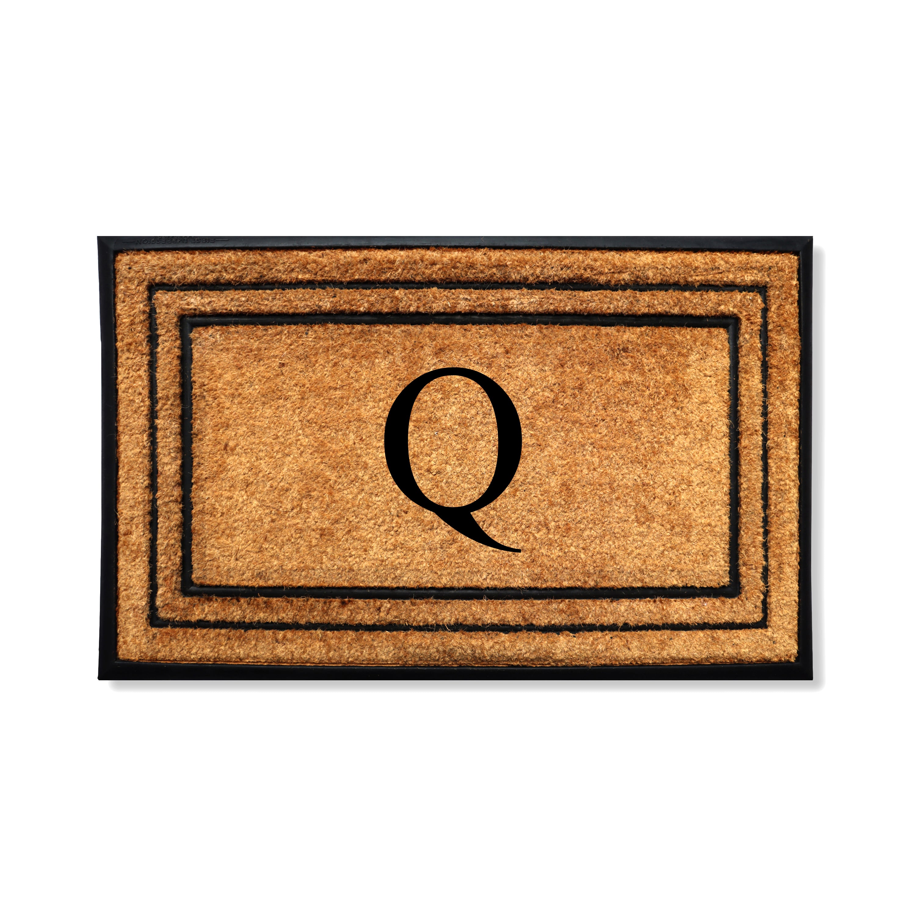A1HC Personalized Monogram Coir Door Mat 25" x 57" Custom Front Door Entryway Mat with Rubber Border Non-Slip