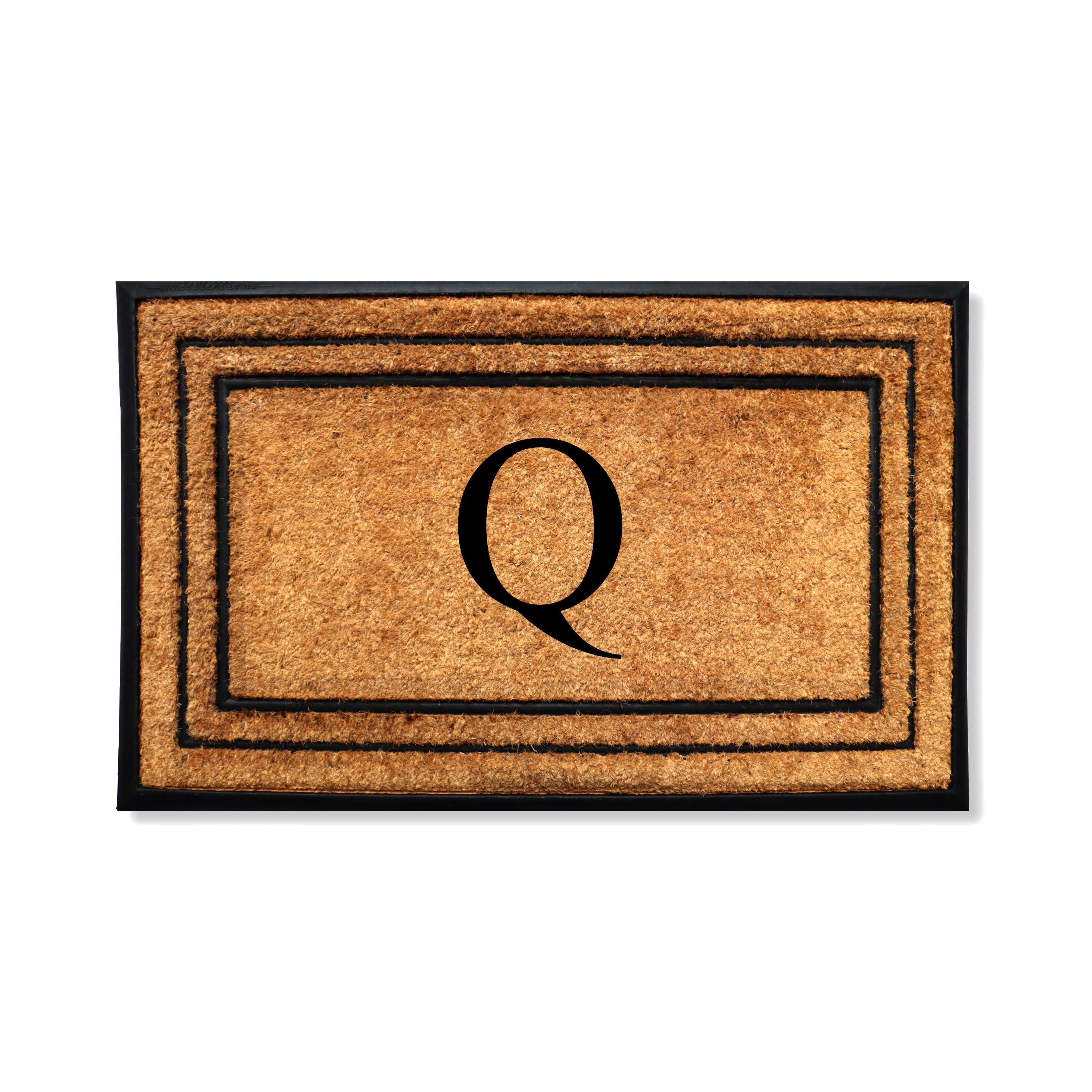 A1HC Personalized Monogram Coir Door Mat 24" x 39" Custom Front Door Entryway Mat with Rubber Border Non-Slip