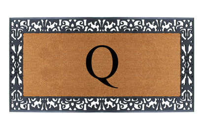 A1HC Natural Coir Monogrammed Outdoor Entrance Door Mat 30X60, Anti-Shed Treated Durable Doormat