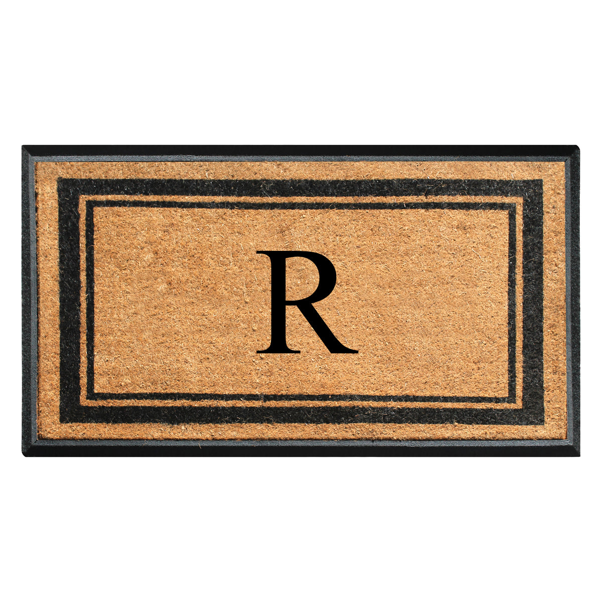 A1HC Personalized Monogram Rubber Coir Door Mat 30" x 48" – Custom Front Door Mat with Non-Slip Rubber Backing for Entryway, Porch & Patio