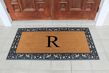 A1HC Natural Coir Monogrammed Outdoor Entrance Door Mat 30X60, Anti-Shed Treated Durable Doormat