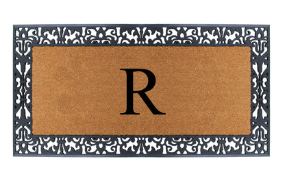 A1HC Natural Coir Monogrammed Outdoor Entrance Door Mat 30X60, Anti-Shed Treated Durable Doormat