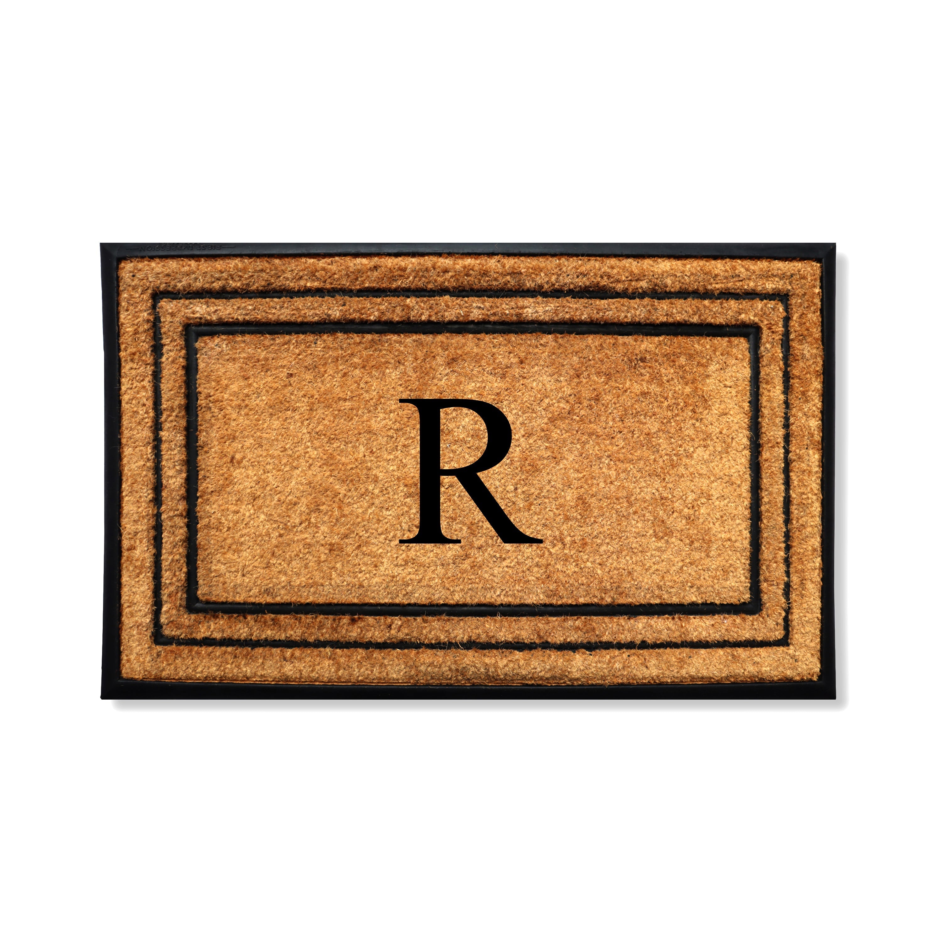 A1HC Personalized Monogram Coir Door Mat 30" x 60" Custom Front Door Entryway Mat with Rubber Border Non-Slip