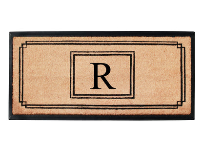 A1HC Natural Coir Monogrammed Heavy Duty Entrance Door Mat 24X48, Anti-Shed Treated Durable Doormat