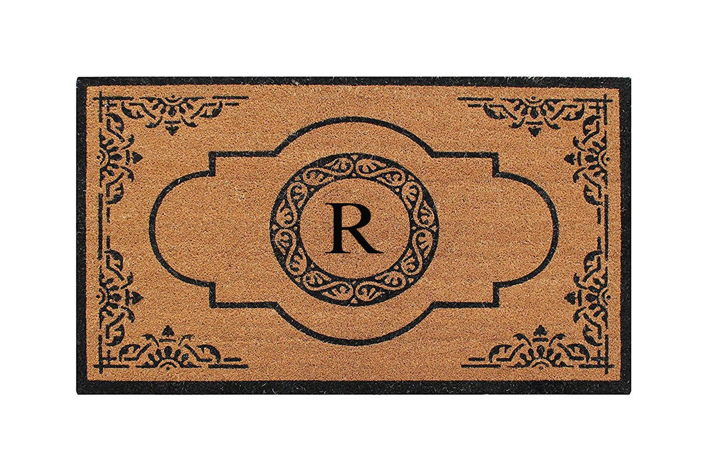 A1HC Natural Coir Durable Anti-Shed Treated Outdoor Entrance Monogrammed Doormat