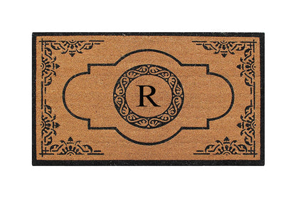 A1HC Natural Coir Durable Anti-Shed Treated Outdoor Entrance Monogrammed Doormat