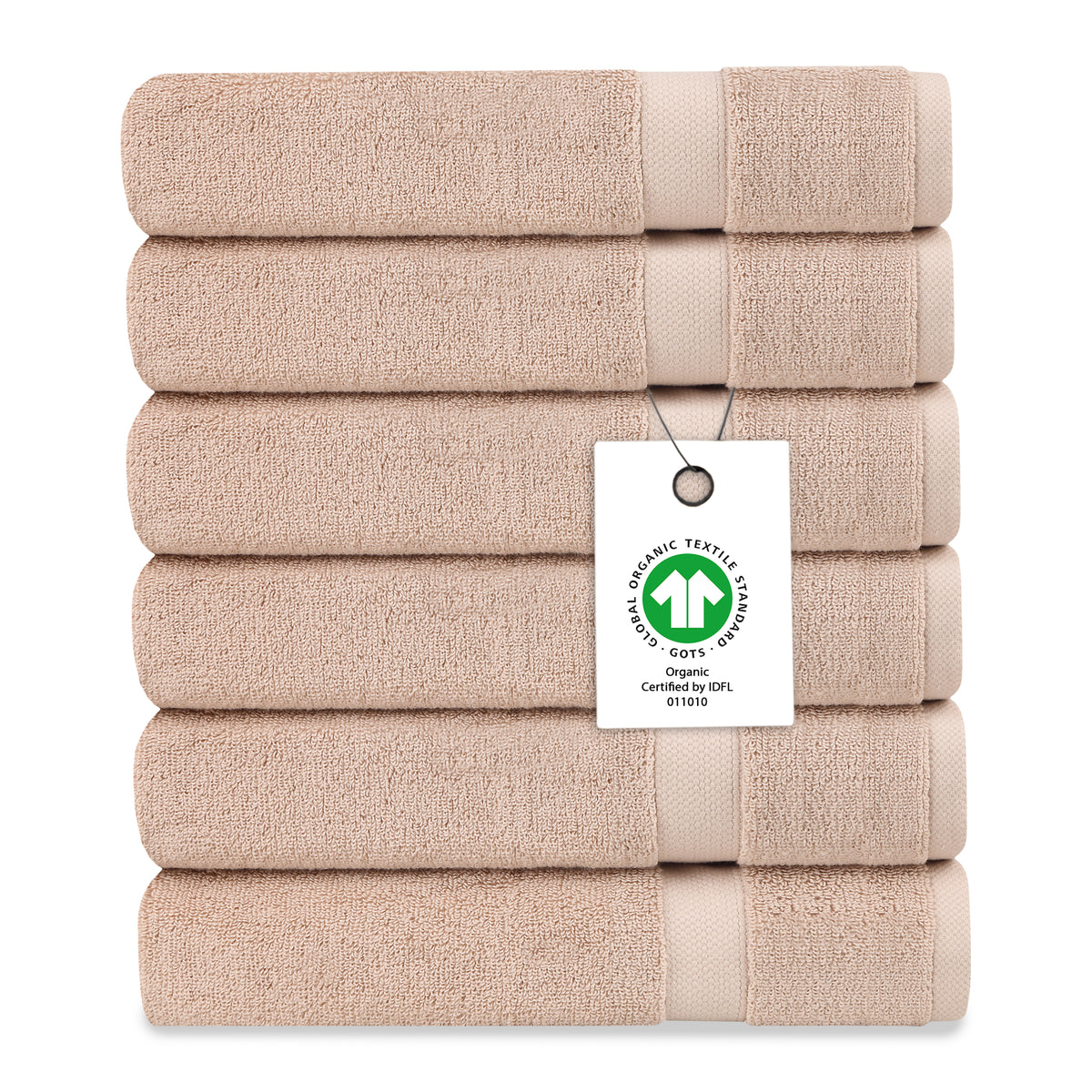 Delara 100% Organic Cotton Soft, Quick Dry & Ultra-Absorbent Wash Cloth (Pack of 6)